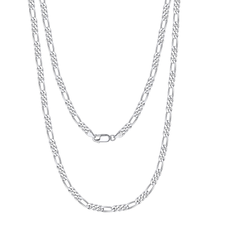 Colier argint 925 placat cu rodiu, FIGARO, UNISEX, 50 cm, 3,3 mm