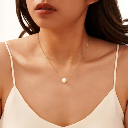 Colier argint 925 placat cu aur 14K cu perle naturale [1]