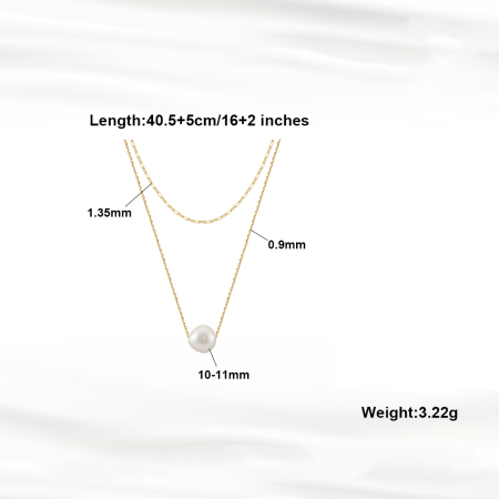 Colier argint 925 placat cu aur 14K cu perle naturale [2]