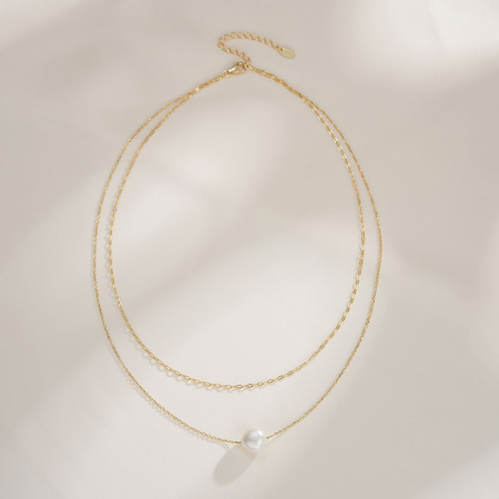Colier argint 925 placat cu aur 14K cu perle naturale [3]