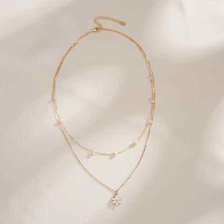 Colier argint 925 placat cu aur 14K cu perle naturale [3]