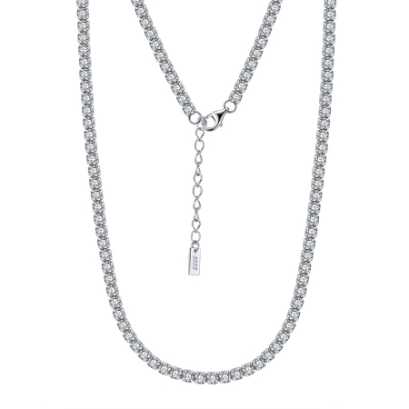Colier argint 925 placat cu rodiu cu zirconiu, 40 cm, 1,5 mm