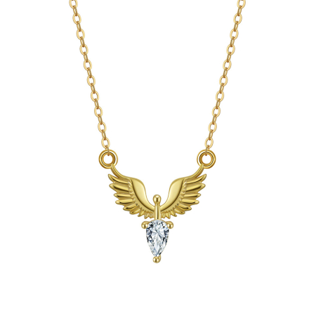 Colier argint 925 placat cu aur 14K cu zirconiu