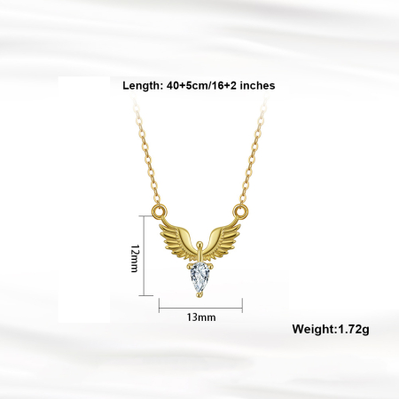 Colier argint 925 placat cu aur 14K cu zirconiu [3]
