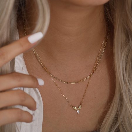 Colier argint 925 placat cu aur 14K cu zirconiu [4]