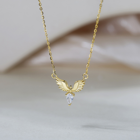 Colier argint 925 placat cu aur 14K cu zirconiu [1]