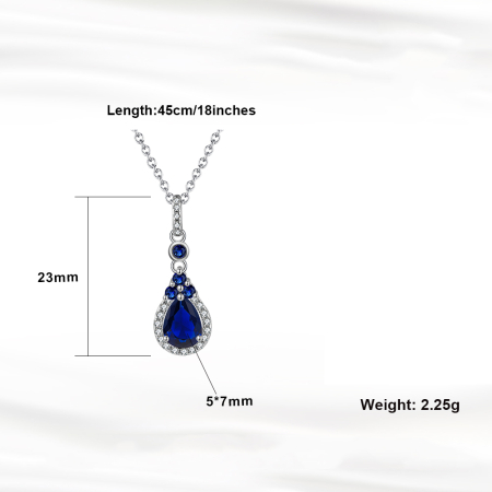 Colier argint 925 placat cu rodiu cu zirconiu safir [4]