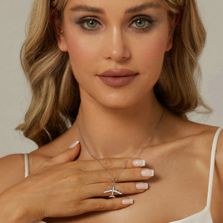 Colier argint cu avion [1]