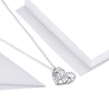 Colier argint cu inima si zirconii [4]