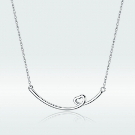 Colier argint cu inimioara placat cu rodiu [8]