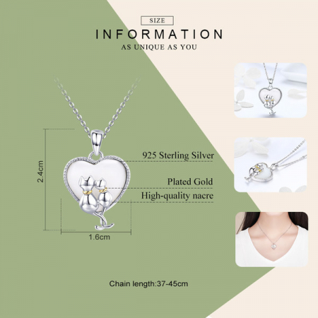 Colier argint cu  inimioara si pisicute indragostite [6]