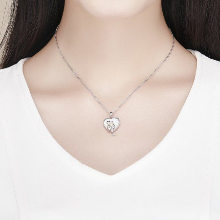 Colier argint cu  inimioara si pisicute indragostite [1]