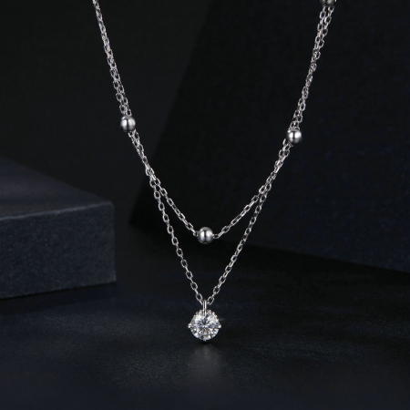 Colier argint cu Moissanite [7]