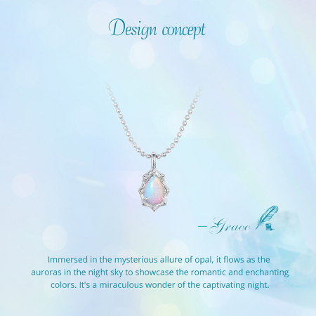 Colier argint cu opal sintetic [17]