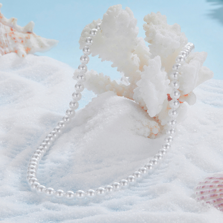 Colier argint cu perle 5 mm [5]