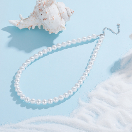 Colier argint cu perle de 8 mm [6]