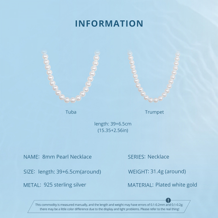 Colier argint cu perle de 8 mm [12]