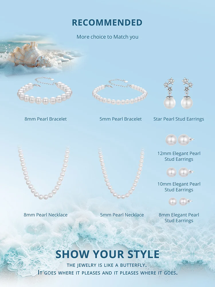 Colier argint cu perle 5 mm [12]