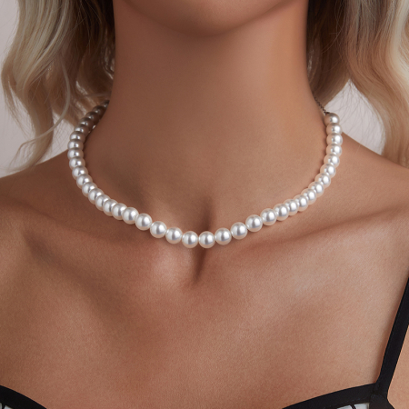 Colier argint cu perle de 8 mm [3]