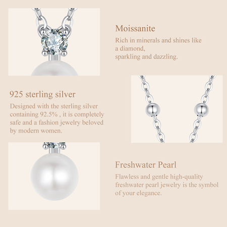 Colier argint cu perle naturale si moissanite [10]