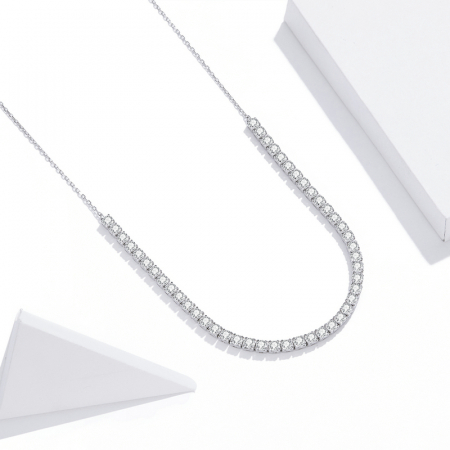 Colier argint tenis reglabil cu zirconii Shining Choker [2]