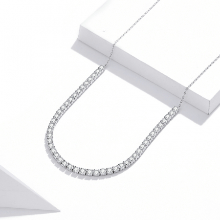 Colier argint tenis reglabil cu zirconii Shining Choker [5]