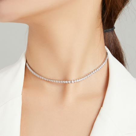 Colier argint tenis reglabil cu zirconii Shining Choker [3]