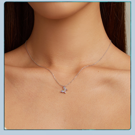 Colier argint fluturas colorat [9]