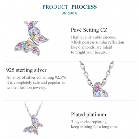 Colier argint fluturas colorat [8]