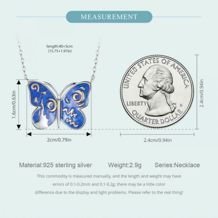 Colier argint fluturas cu cer instelat [10]