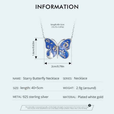 Colier argint fluturas cu cer instelat [9]