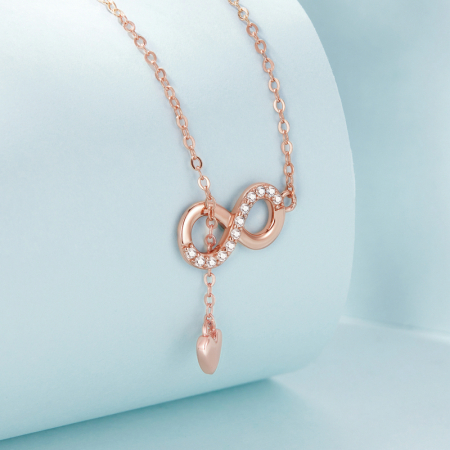 Colier argint aur roz cu Infinit cu zirconii [2]