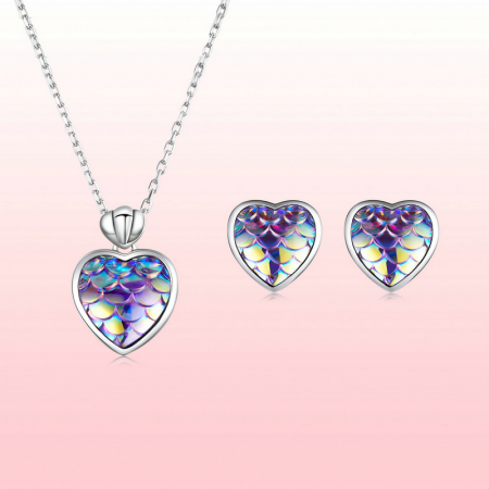 Colier argint inima cu solzi [12]