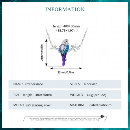 Colier argint pasare colorata [9]
