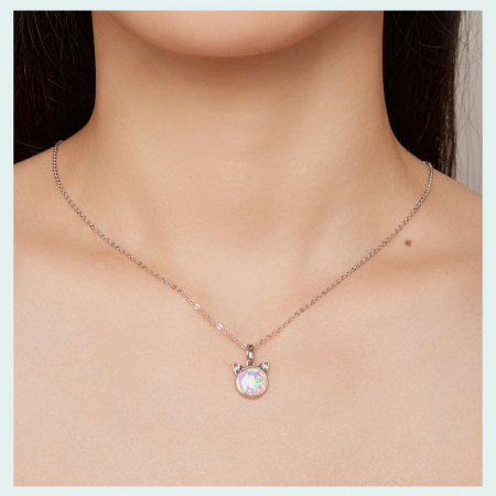 Colier argint pisica opal [13]
