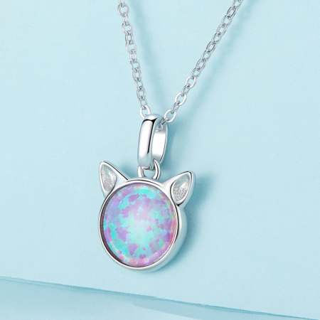 Colier argint pisica opal [2]