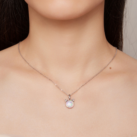 Colier argint pisica opal [3]