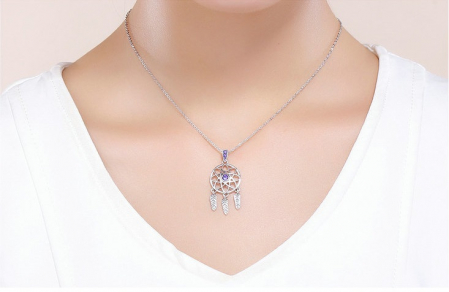Colier argint reglabil cu Dream Catcher [6]