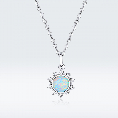 Colier argint Soare de Opal placat cu rodiu [2]