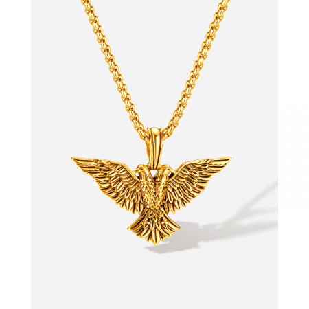 Colier inox auriu cu vultur heraldic [9]