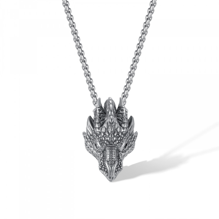 Colier inox cap de dragon