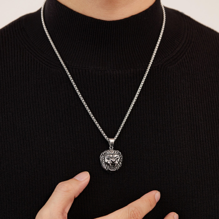Colier inox Cap de Leu – Simbol al Puterii și Curajului [13]