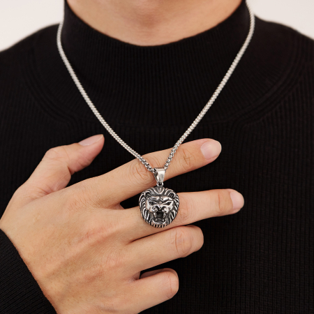 Colier inox Cap de Leu – Simbol al Puterii și Curajului [7]