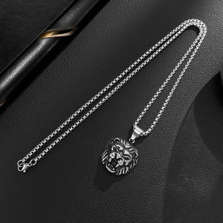 Colier inox Cap de Leu – Simbol al Puterii și Curajului [12]