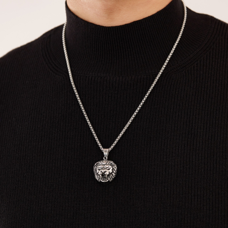 Colier inox Cap de Leu – Simbol al Puterii și Curajului [11]