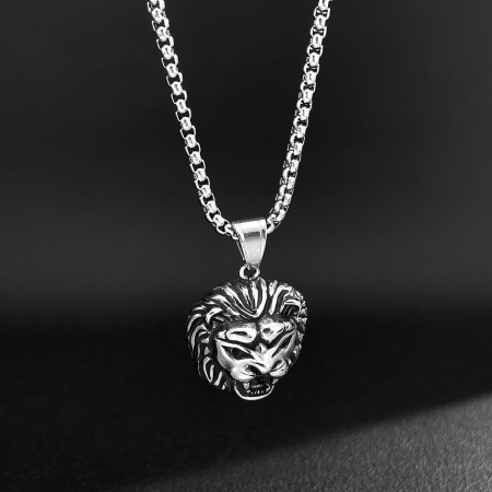 Colier inox Cap de Leu – Simbol al Puterii și Curajului [8]