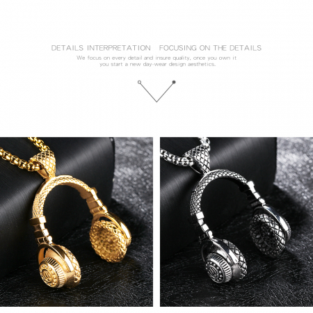 Colier inox casti audio 55 cm [10]