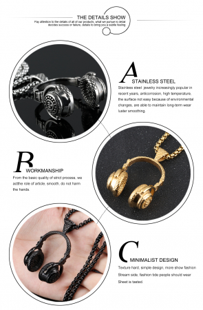 Colier inox casti audio 60 cm [4]