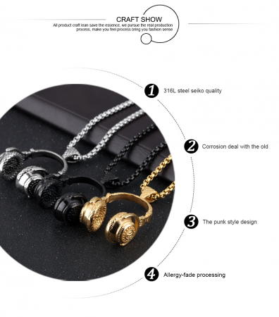 Colier inox casti audio 60 cm [2]