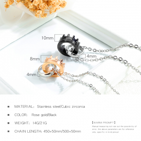 Colier inox coroana 50 cm [5]